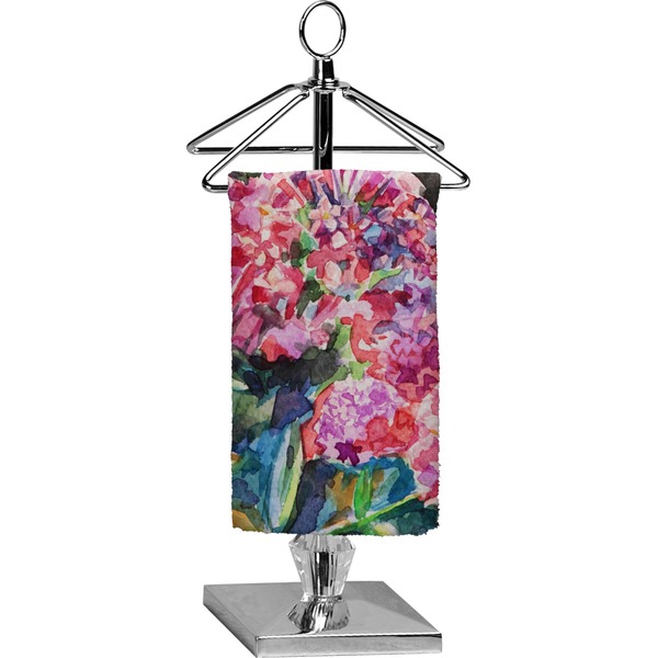Custom Watercolor Floral Finger Tip Towel - Full Print
