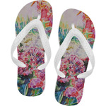 Watercolor Floral Flip Flops - XSmall