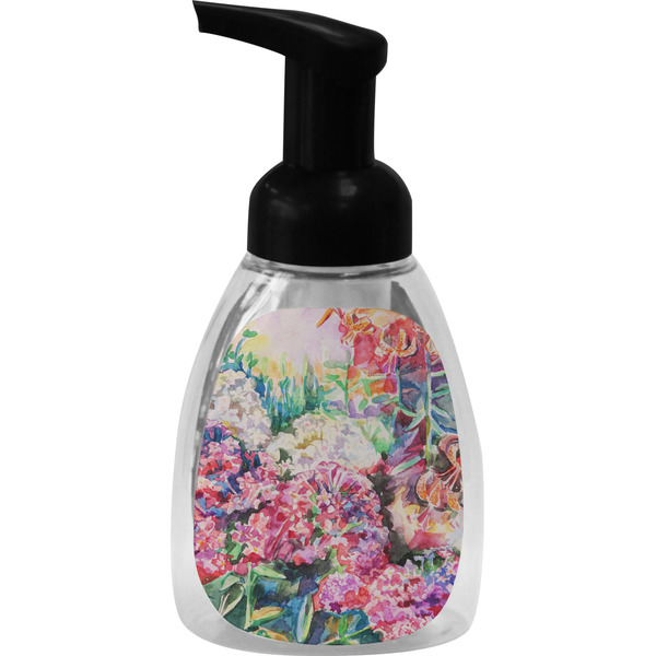 Custom Watercolor Floral Foam Soap Bottle - Black