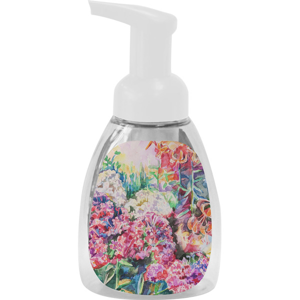 Custom Watercolor Floral Foam Soap Bottle - White