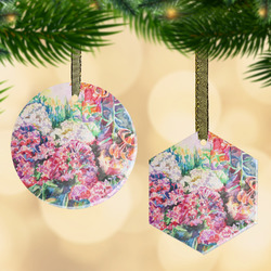 Watercolor Floral Flat Glass Ornament