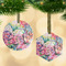 Watercolor Floral Frosted Glass Ornament - MAIN PARENT