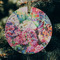 Watercolor Floral Frosted Glass Ornament - Round (Lifestyle)