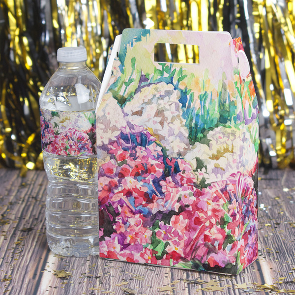 Watercolor Floral Gable Favor Box - In Context