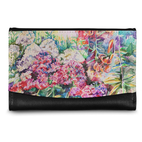 Custom Watercolor Floral Genuine Leather Women's Wallet - Small