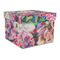 Watercolor Floral Gift Boxes with Lid - Canvas Wrapped - Large - Front/Main
