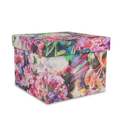 Watercolor Floral Gift Box with Lid - Canvas Wrapped - Medium
