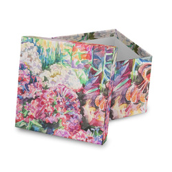 Watercolor Floral Gift Box with Lid - Canvas Wrapped