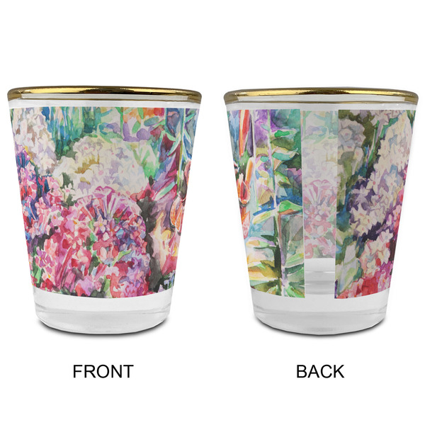 Watercolor Floral Glass Shot Glass - with gold rim - APPROVAL