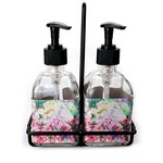 Watercolor Floral Glass Soap & Lotion Bottles