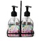 Watercolor Floral Glass Soap & Lotion Bottle Set