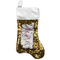 Watercolor Floral Gold Sequin Stocking - Front