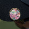 Watercolor Floral Golf Ball Marker Hat Clip - Gold - On Hat