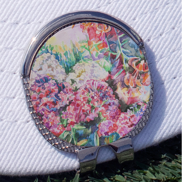 Custom Watercolor Floral Golf Ball Marker - Hat Clip