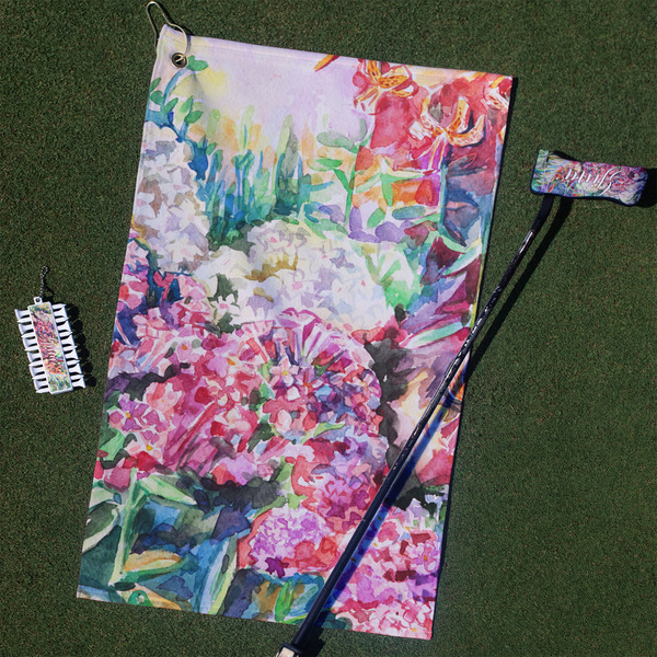 Custom Watercolor Floral Golf Towel Gift Set