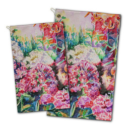 Watercolor Floral Golf Towel - Poly-Cotton Blend