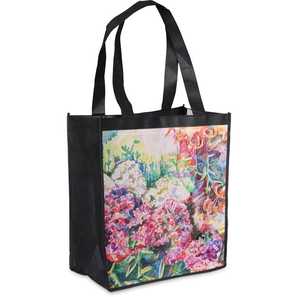 Custom Watercolor Floral Grocery Bag