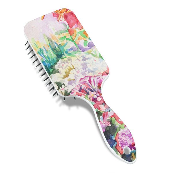 Watercolor Floral Hair Brush - Angle View