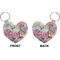 Watercolor Floral Heart Keychain (Front + Back)