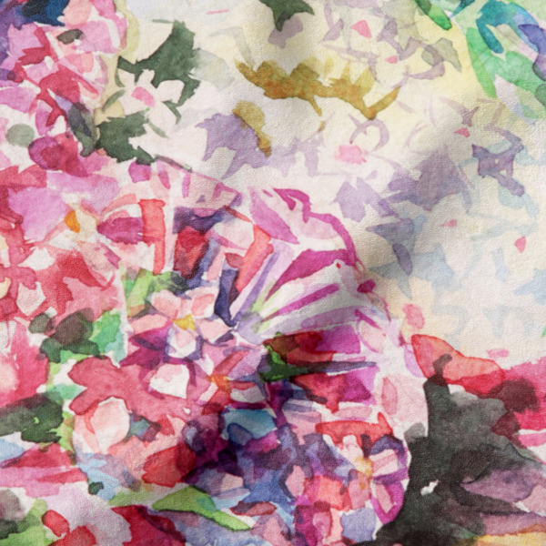 Watercolor Floral Hooded Baby Towel- Detail Close Up