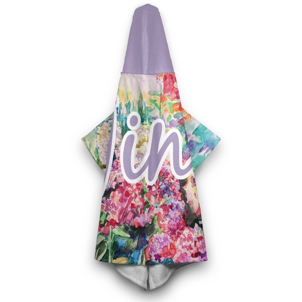 Watercolor Floral Hooded Towel - Hanging