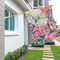 Watercolor Floral House Flags - Double Sided - LIFESTYLE