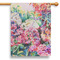 Watercolor Floral 28" House Flag - Single Sided
