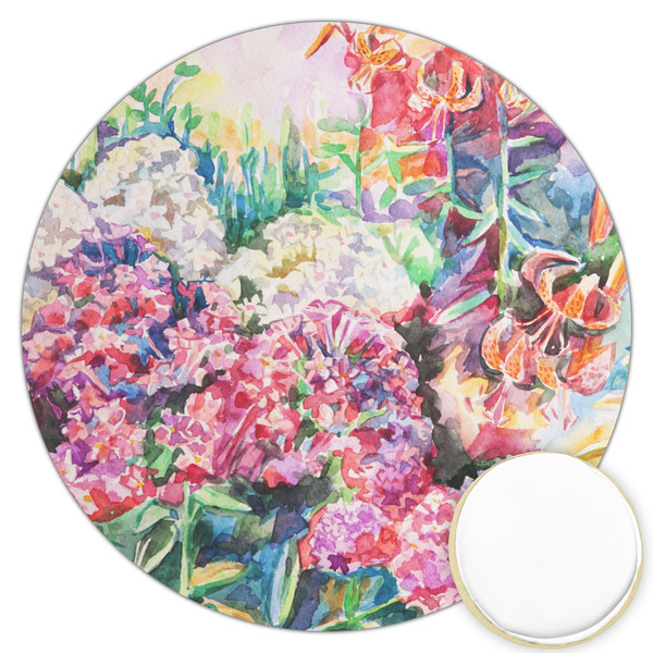 Custom Watercolor Floral Printed Cookie Topper - 3.25"
