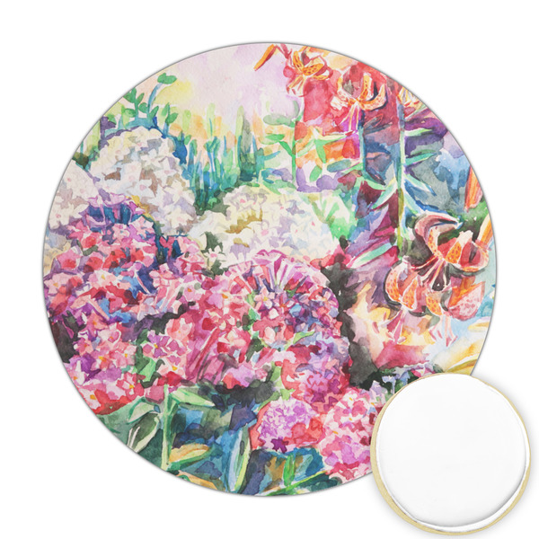 Custom Watercolor Floral Printed Cookie Topper - Round