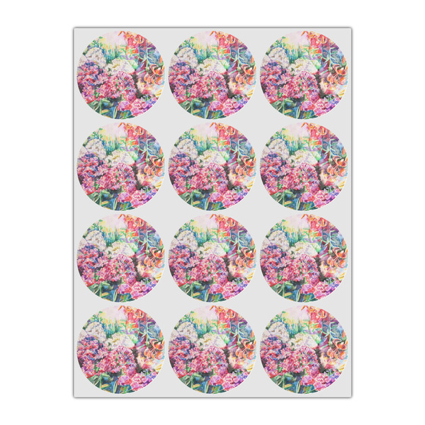 Watercolor Floral Icing Circle - Small - Set of 12