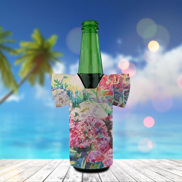 Watercolor Floral Jersey Bottle Cooler - LIFESTYLE