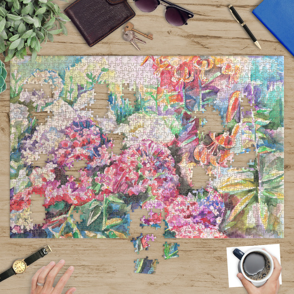 Watercolor Floral Jigsaw Puzzle 1014 Piece - In Context