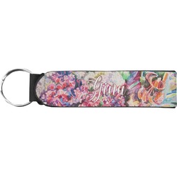 Watercolor Floral Neoprene Keychain Fob
