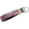 Watercolor Floral Webbing Keychain FOB with Metal