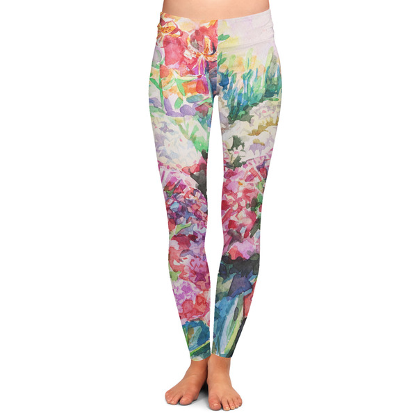 Custom Watercolor Floral Ladies Leggings - Small