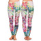 Watercolor Floral Ladies Leggings - Front and Back