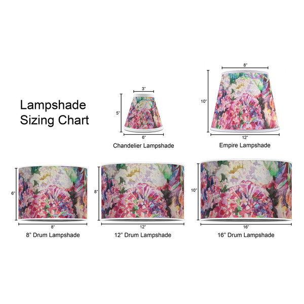 Watercolor Floral Lampshade Sizing Chart