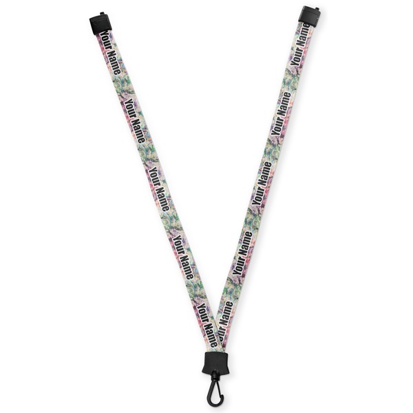 Custom Watercolor Floral Lanyard