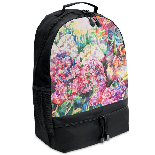 Custom Watercolor Floral Backpacks - Black