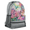 Watercolor Floral Large Backpack - Gray - Angled View