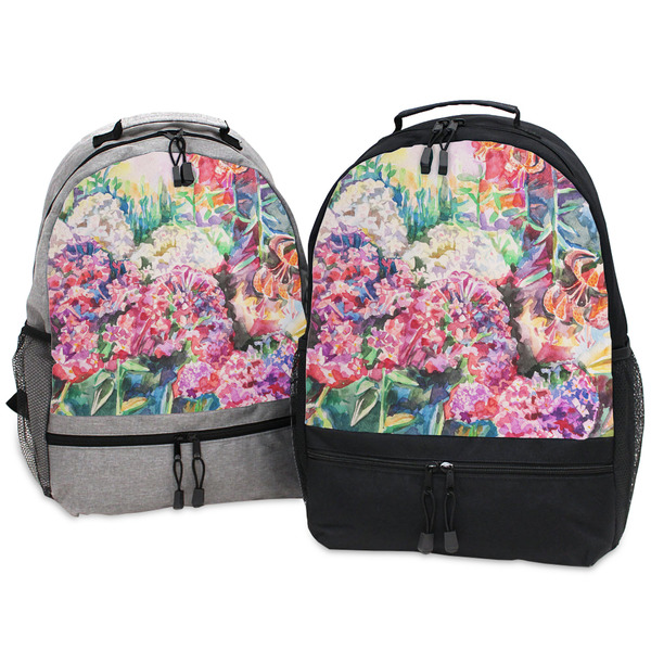 Watercolor Floral Large Backpacks - Both