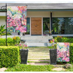 Watercolor Floral Large Garden Flag - Single Sided