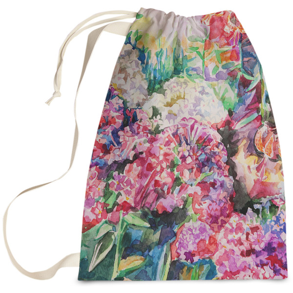 Custom Watercolor Floral Laundry Bag - Large