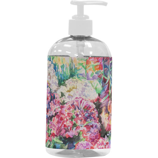 Watercolor Floral Large Liquid Dispenser (16 oz) - White