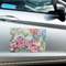 Watercolor Floral Large Rectangle Car Magnets- In Context