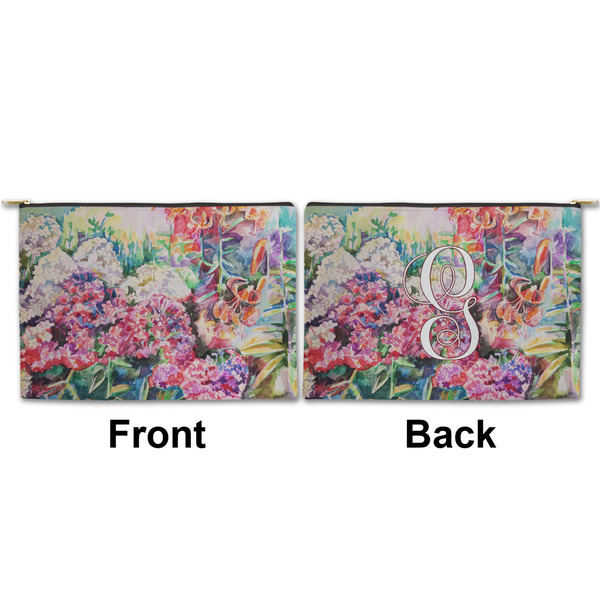 Watercolor Floral Large Zipper Pouch Approval (Front and Back)