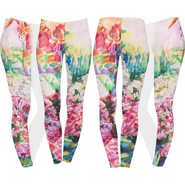 Watercolor Floral Leggings Turn Around - Apvl