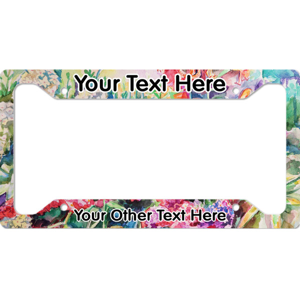 Custom Watercolor Floral License Plate Frame - Style A