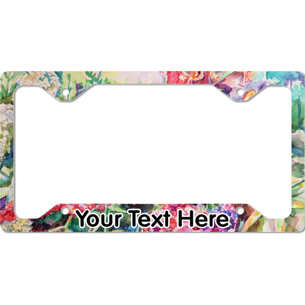 Custom Watercolor Floral License Plate Frame - Style C