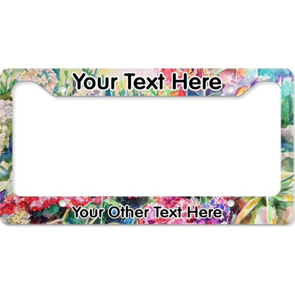 Custom Watercolor Floral License Plate Frame - Style B